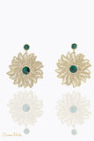 Pendientes Flor Grande y Swarovski Esmeralda - CarmenDauta